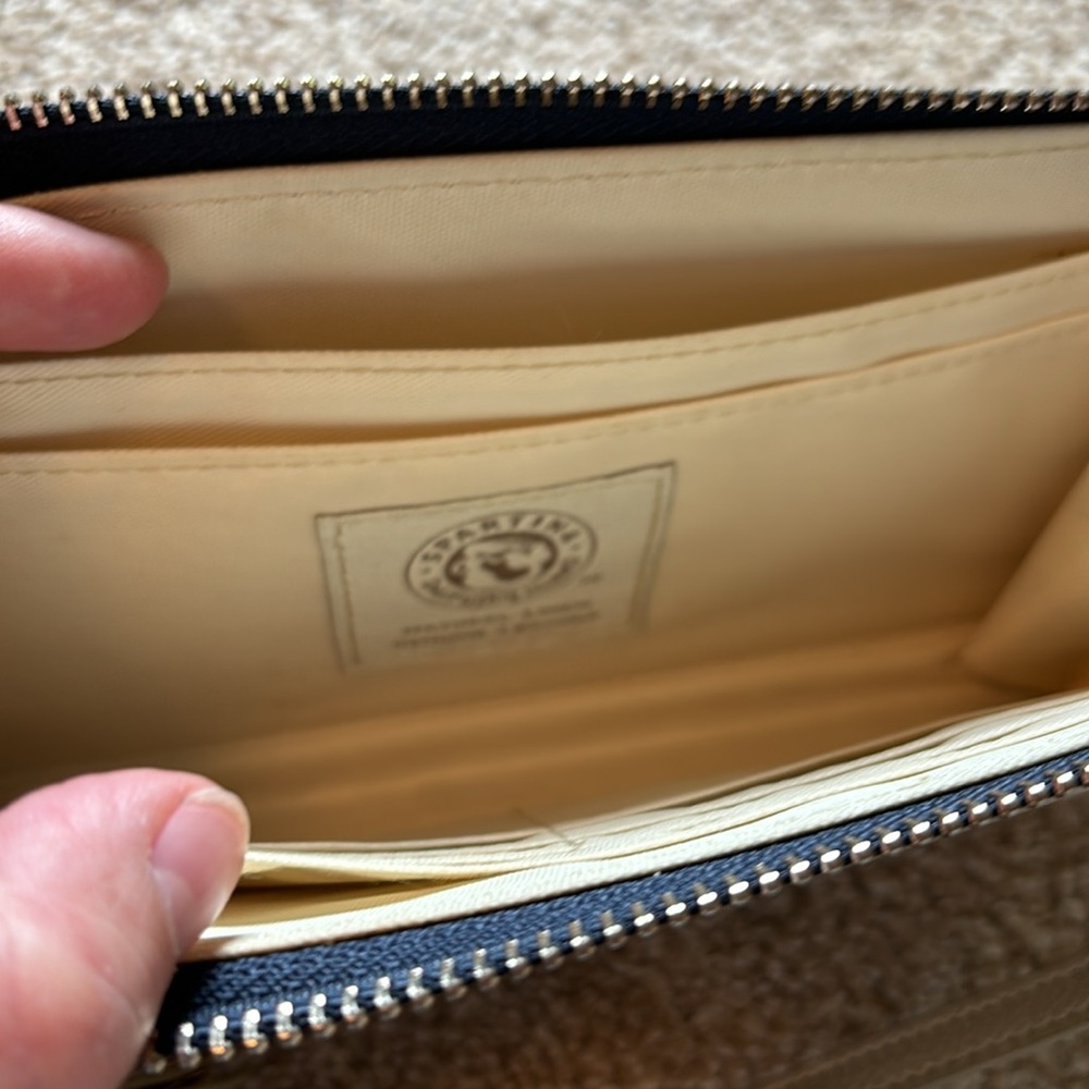 Spartina 449 leather and linen wristlet - Picture 5 of 10